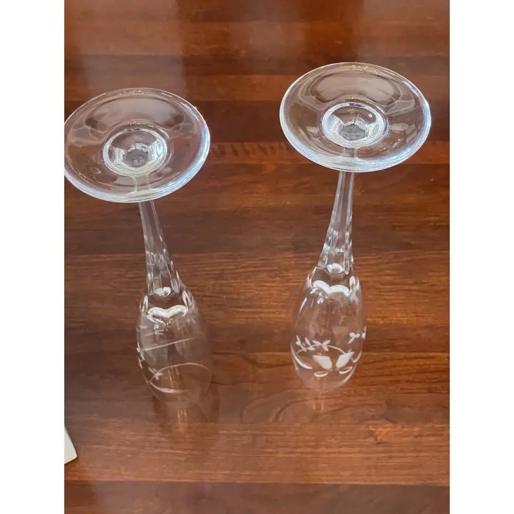 Set of 2 Mikasa Wedding Bells Toasting Fluted Champagne Glass Lead Crystal